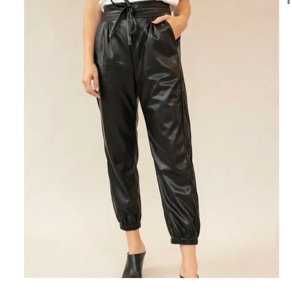 GISELE VEGAN LEATHER JOGGER PANT size S